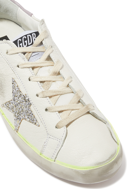 Super-Star Embellished Leather Sneakers